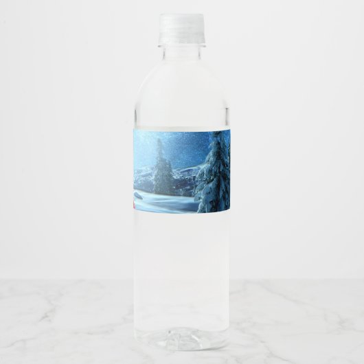 Kerstmeisje op de vlucht waterfles etiket (Voorkant)