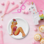 kerstmeisje papieren bordje (Feest)