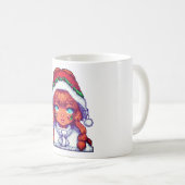 Kerstmeisje pixelart koffiemok (Voorkant rechts)
