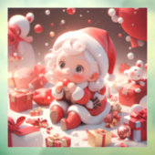 kerstmeisje raamsticker (Vel 3)