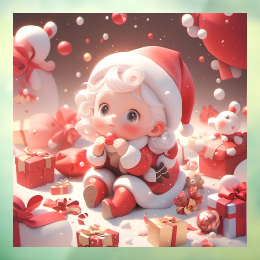 kerstmeisje raamsticker (Vel 3)