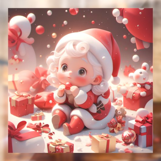 kerstmeisje raamsticker (Vel 2)