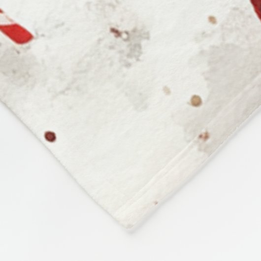 Kerstmeisje rode jas kerstbomen snoepriet fleece deken (Hoek)