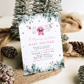 Kerstmeisje roze een vrolijk klein Baby shower Kaart