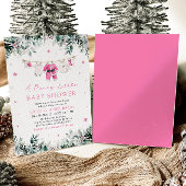 Kerstmeisje roze een vrolijk klein Baby shower Kaart