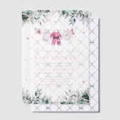 Kerstmeisje roze een vrolijk klein Baby shower Vellum Uitnodigingen (Offset (Uitnodiging))
