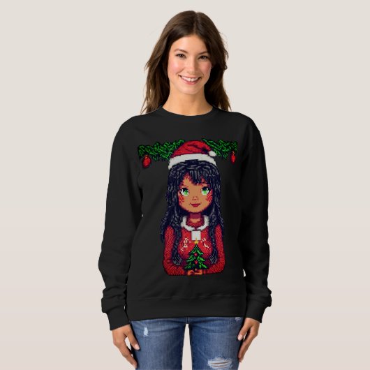 Kerstmeisje Sweatshirt (Voorkant volledig)