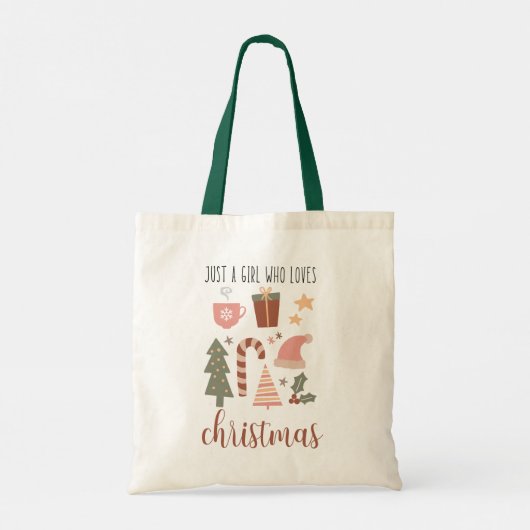 kerstmeisje tote bag (Achterkant)