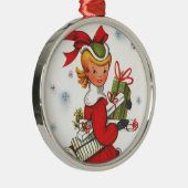  kerstmeisje uit 1950 metalen ornament (Rechts)