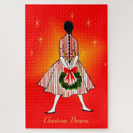 kerstmeisje van 50 jaar Grote puzzel (Verticaal)