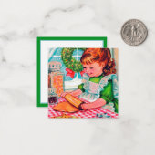  kerstmeisje voor het bakken met een rectro notitiekaartje (Voorkant / Achterkant in situ)
