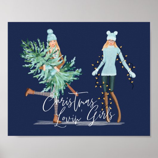 kerstmeisjes die met kerstmis worden gehouden, met poster (Voorkant)