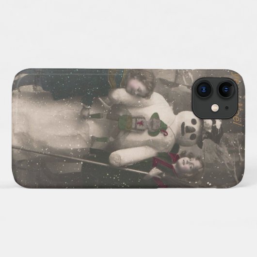 Kerstmeisjes en Snowman Foto Case-Mate iPhone Case (Achterkant (horizontaal))