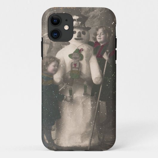 Kerstmeisjes en Snowman  Foto Case-Mate iPhone Case (Achterkant)