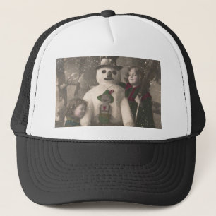 Kerstmeisjes en Snowman  Foto Trucker Pet