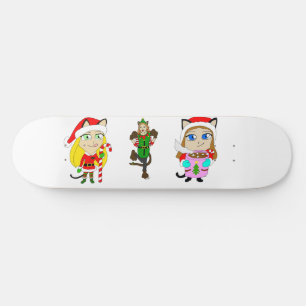 kerstmeisjes persoonlijk skateboard