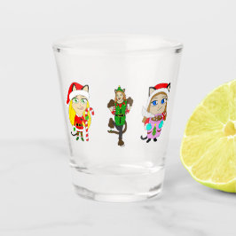 kerstmeisjes shot glas