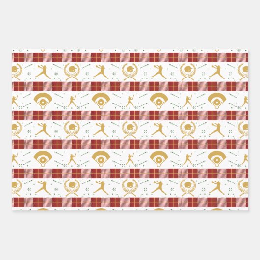 Kerstmeisjes Softball Player - Rood Groen Inpakpapier Vel (Voorkant 3)