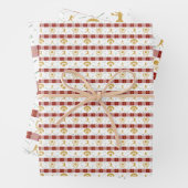 Kerstmeisjes Softball Player - Rood Groen Inpakpapier Vel (In situ)