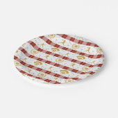 Kerstmeisjes Softball Player - Rood Groen Papieren Bordje (Gekanteld)