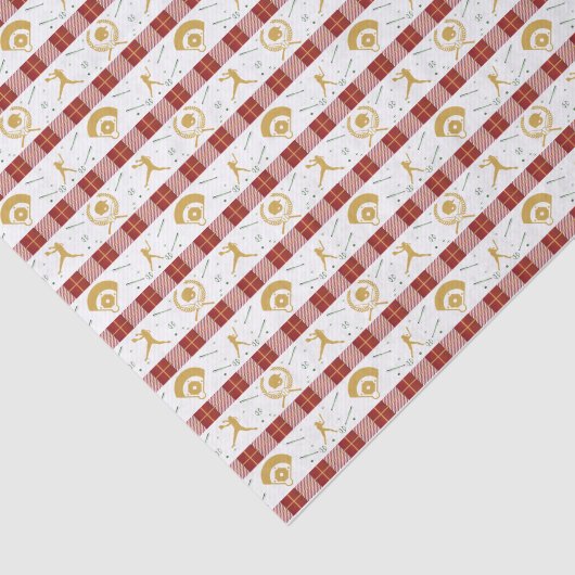 Kerstmeisjes Softball Player - Rood Groen Tissuepapier (Detail)