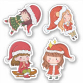 kerstmeisjes sticker (Voorkant)