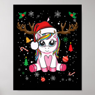 kerstmeisjes Vrouwen maken deel uit van de unicorn Poster