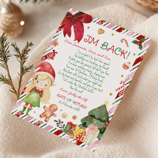 Kerstmeisjesbrief van Elf Briefkaart