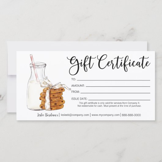Kerstmelk en koekjes cadeaubon (Voorkant)