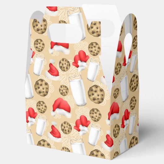 kerstmelk en koekjes, geventileerd patroon bedankdoosjes (Geopend)