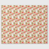 kerstmelk en koekjes, geventileerd patroon cadeaupapier (Vlak)