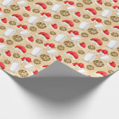 kerstmelk en koekjes, geventileerd patroon cadeaupapier (Hoek)