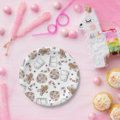 Kerstmelk en koekjes papieren bordje (Feest)