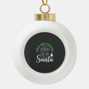 Kerstmelk en koekjes voor Sinterklaas Keramische Bal Ornament