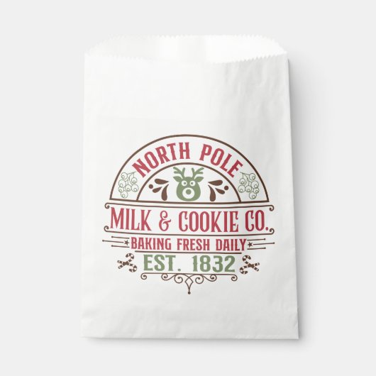 Kerstmelk koekjesbedrijf Favor Bag Bedankzakje (Voorkant)