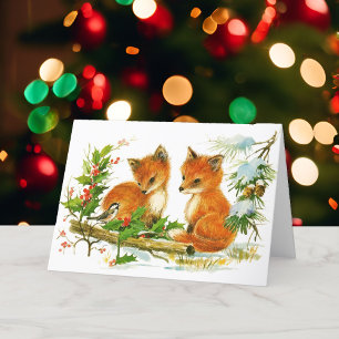 Kerstmeloenen en kipkadebossen-Baby Feestdagen Kaart