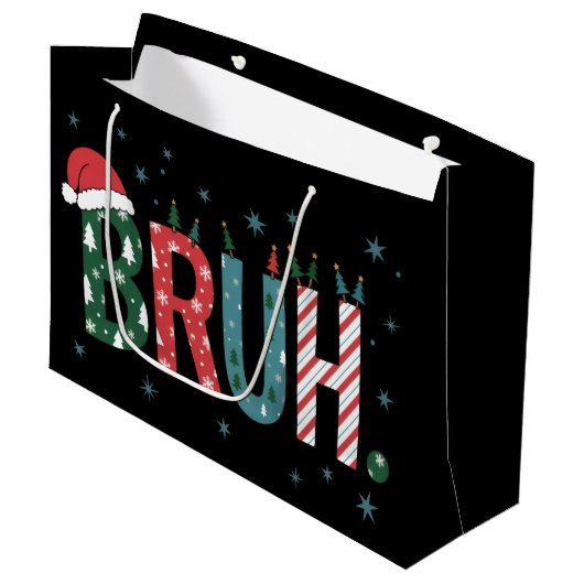 Kerstmeme Grappige Kerstman Hoed Sarcasme Groot Cadeauzakje (Voorkant Gekanteld)
