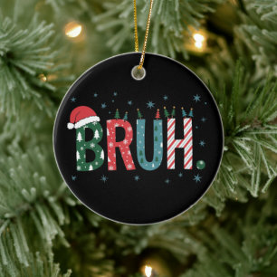 Kerstmeme Grappige Kerstman Hoed Sarcasme Keramisch Ornament