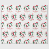 Kerstmeme Zes Zeven 67 6 7 Feestdag Cadeaupapier (Vlak)