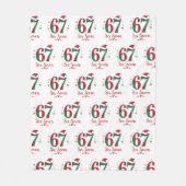 Kerstmeme Zes Zeven 67 6 7 Vakantie Fleece Deken (Voorkant)