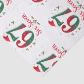Kerstmeme Zes Zeven 67 6 7 Vakantie Tissuepapier (Detail)
