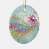 KerstMemento met regenboog en muziek Keramisch Ornament (Rechts)