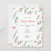 Kerstmengeling Botanische Patroonuitnodiging Kaart (Voorkant)