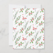 Kerstmengeling Botanische Patroonuitnodiging Kaart (Achterkant)