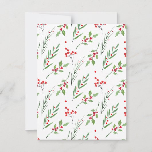 Kerstmengeling Botanische Patroonuitnodiging Kaart (Achterkant)