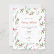 Kerstmengeling Botanische Patroonuitnodiging