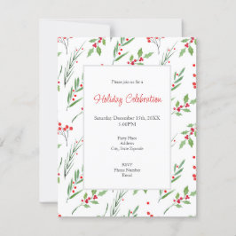 Kerstmengeling Botanische Patroonuitnodiging Kaart