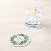 kerstmengok ronde kartonnen onderzetter (Insitu)