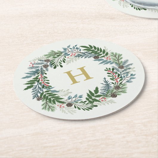 kerstmengok ronde kartonnen onderzetter (Gebogen)