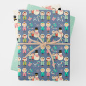 Kerstmenquapier 3 inpakpapier vel (In situ)